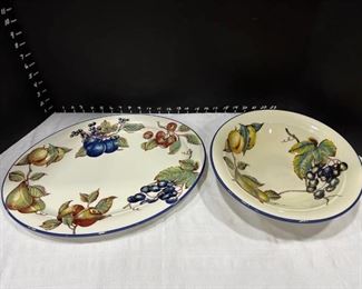 Serving platter with matching serving bowl