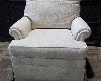 Ethan Allen Skirted Armchair with Rolled Arms