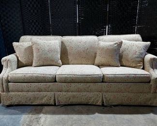 Gorgeous Tan and Red Hide a Bed Sofa