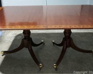 Vintage 19th Century English Georgian Style Banded Dining Table