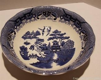 Vintage Japan Blue and White Willow Bowl