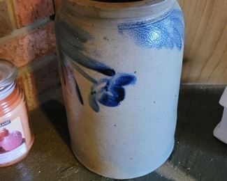 stoneware crock blue glaze