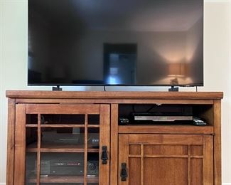 Mission Style Cabinet and Flat Screen 