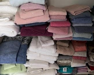 Much towels, sheets, etc.