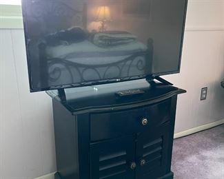 Flat Screen and Contemporary Chest 