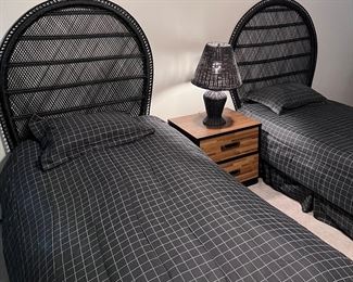 Rattan Twin Beds 