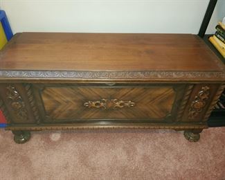 Multiple antique trunks