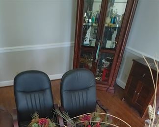Pair of Black Leather Chairs