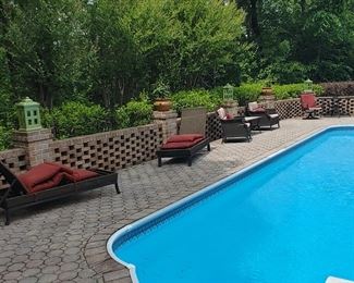 Rattan Pool Lounging