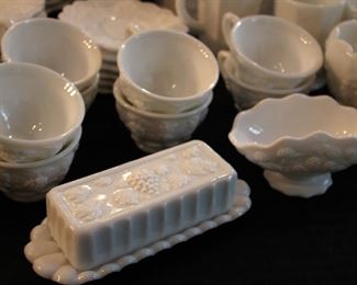 Milk Glass Dish Set