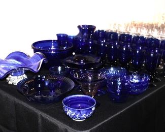 Lots of wonderful blue cobalt glass