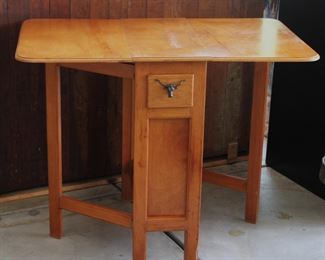 Mid century teak drop leaf folding table.