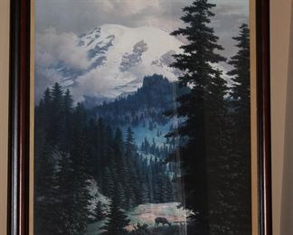 Serene mountain wall art.