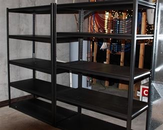 Sturdy and heavy, metal storage shelving