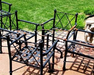 Solid Iron Patio Chairs W/ Table base