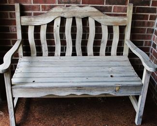 Awesome wooden outdoor bench.