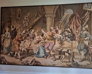 LARGE FRAMED TAPESTRY 