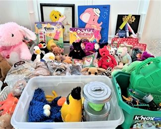 SESAME STREET,  BEANIE BABIES AMD  K-NEX TOYS