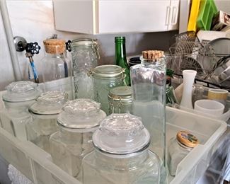 GLASS CONTAINERS, VASES