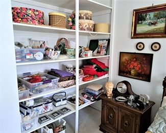 BEADS, FABRICS, RIBBONS, LACE, PAINTS GLUES, ETC.