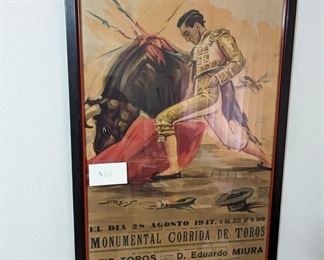 Bull Fight Framed Poster