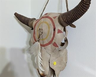 Native American decorated Buffalo skull
