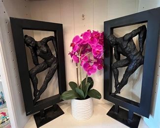 Large solid metal sculptures (man & Woman)