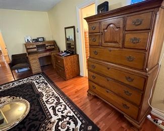 Gorgeous solid wood highboy with lots of great storage