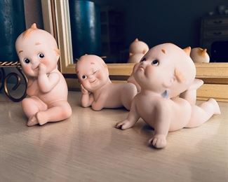 Lefton Bisque Porcelain Baby Kewpie Figures