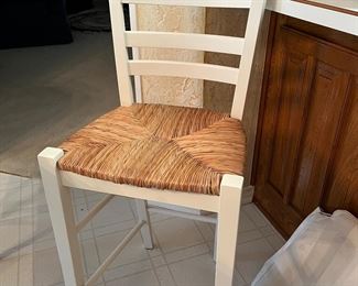Woven Rattan Seat Tall Chair w/ Cushion