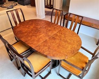 MCM Century Dining Table w/ Leaf & 6 Chairs