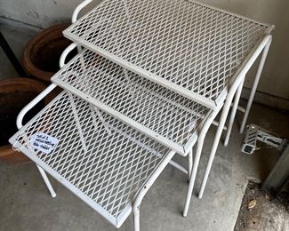 Wrought Iron Nesting Patio Side Tables