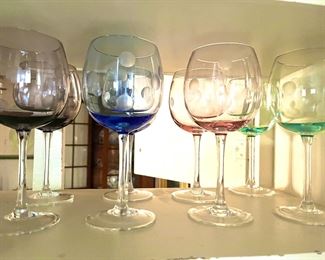 Waterford Crystal colorful wine glasses.  Beautiful. 
