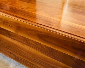 Walnut drop leaf table from High Point, NC, circa 1950.  Made by the Jones Brothers.    