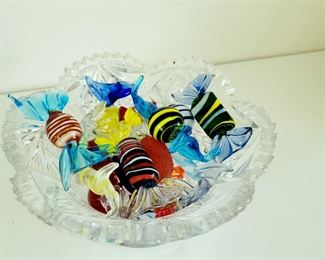 Hand blown glass candy Italy