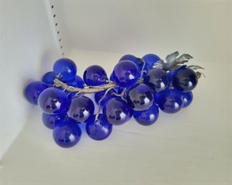 Glass grape cluster in cobalt