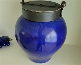 Cobalt Pottery Lidded Jar