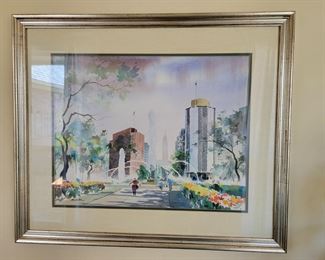 Howard Watson "Logan Square" Watercolor 