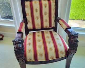 Pair of Lion Head Parlor Chairs 