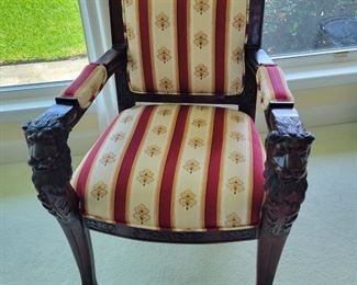 Pair of Lion Head Parlor Chairs 
