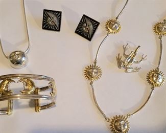 Carlos & Albert .925 Silver w/ gold vermiel Sun Moon collection 