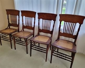 Cane seat antique chairs