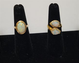 14k gold opal rings