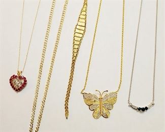 10k and 14k gold necklaces and bracelets