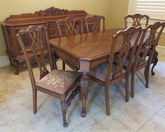 Antique dining furniture, Belgium, c. late 1890's - early 1900's