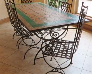 Tile top casual dining table and chairs