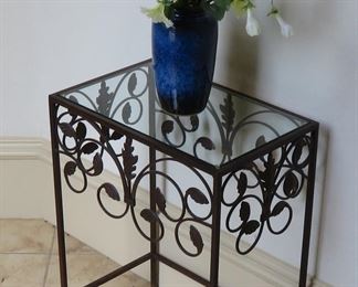 Glass top accent table