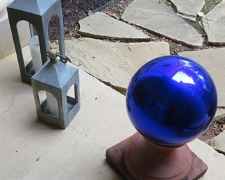 Lanterns, gazing ball