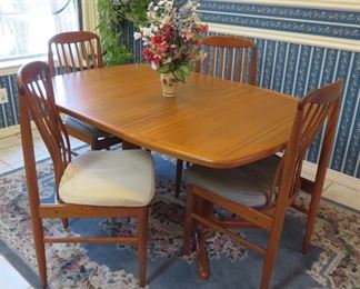 Benny Linden Design teak table with four (4) chairs
