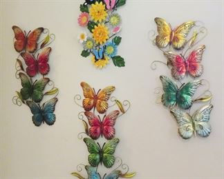 Metal butterfly wall plaques